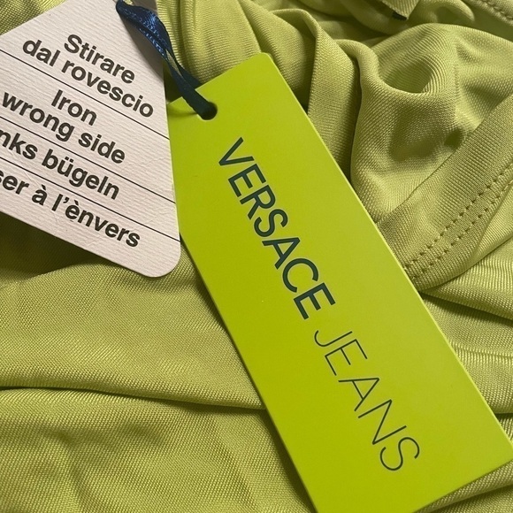 versace JEANS COUTURE Green Mock Neck Long Sleeve Top - Picture 9 of 11